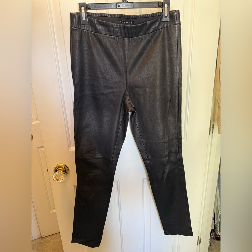 Theory Lambskin Leather Pants size 10
